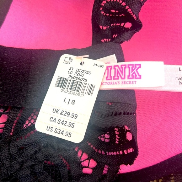 PINK victoria’s Secret Lace Halter Bralette - Black - Picture 3 of 4